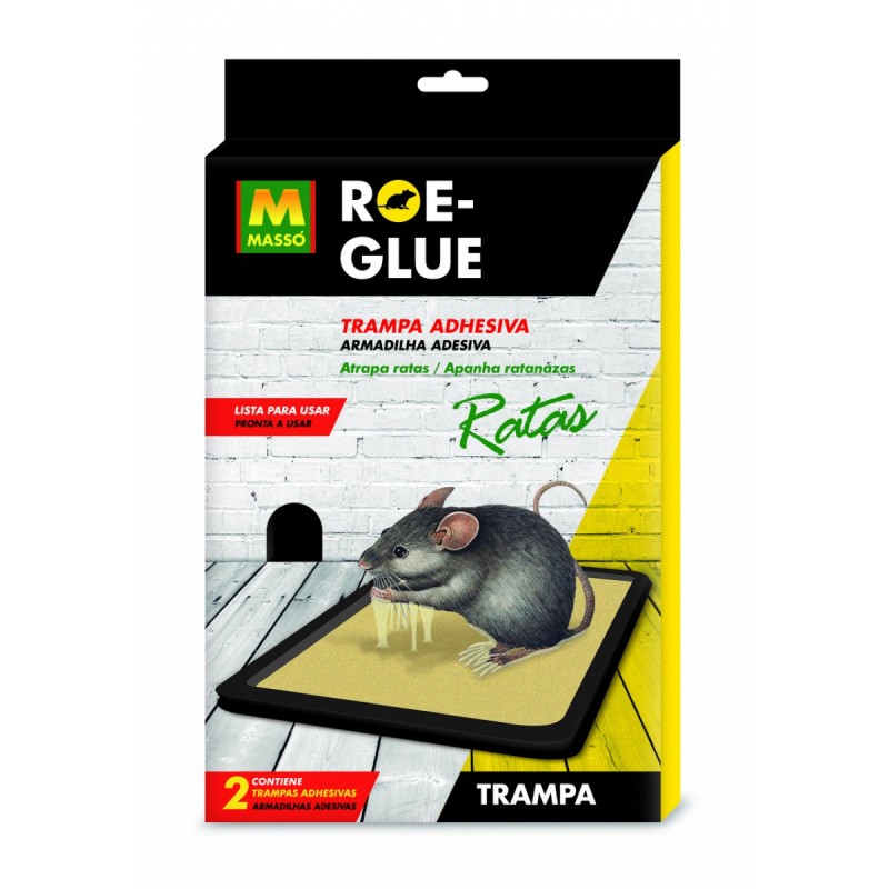 Roe-Glue Trampa Adhesiva para Ratas - Masso - 2 Unidades