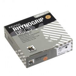 100Discos Abrasivos Rhynogrip WhiteLine Velcro diam. 125 mm 8 perforaciones - INDASA