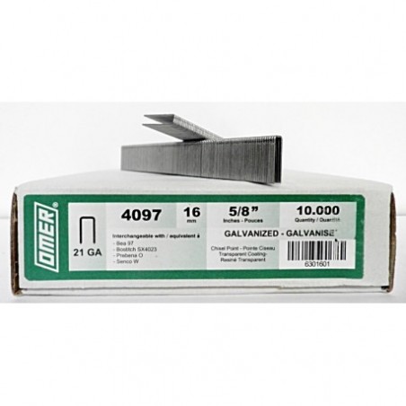 Grapa Serie 4097 de 16 mm - Omer - caja de 10000
