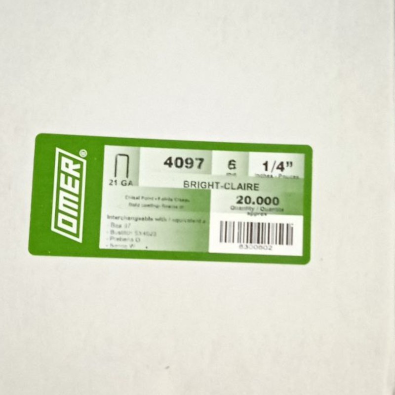 Grapa Serie 4097 de 6 mm Bicromatada - Omer - caja de 20000