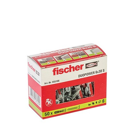 Taco de expansión Duopower Diámetro de 6 mm - Fischer - Caja